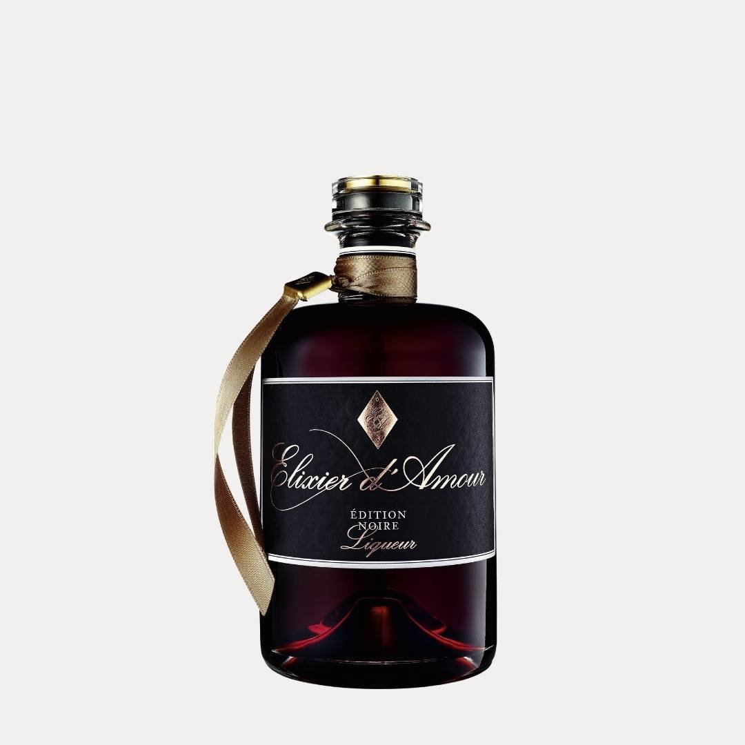 Elixier d'Amour Edition Noire Likör 500 ml 30% vol "Immer wieder" - Lutzis Mondkalender - handgemalt aus dem Allgäu