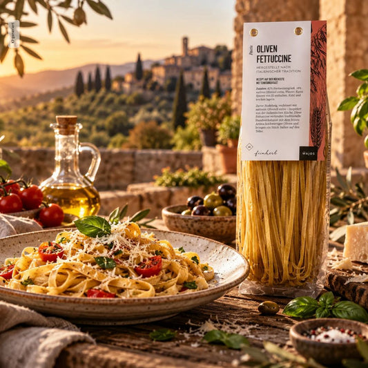 Oliven Fettuccine 250 g - Lutzis Mondkalender - handgemalt aus dem Allgäu