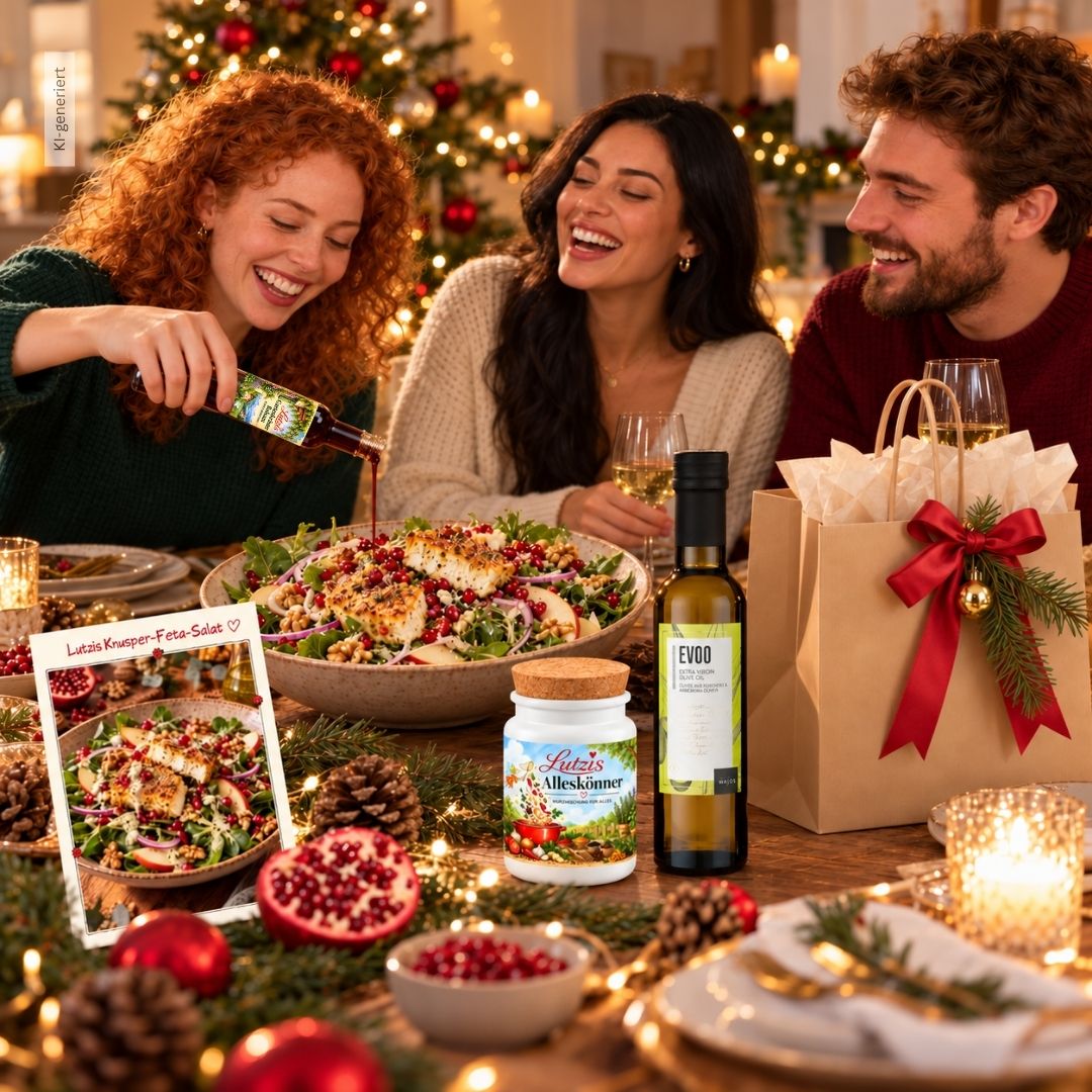 Zeit für Freunde: Wintersalat – Geschenkset mit Rezeptkarte - Lutzis Mondkalender - handgemalt aus dem Allgäu