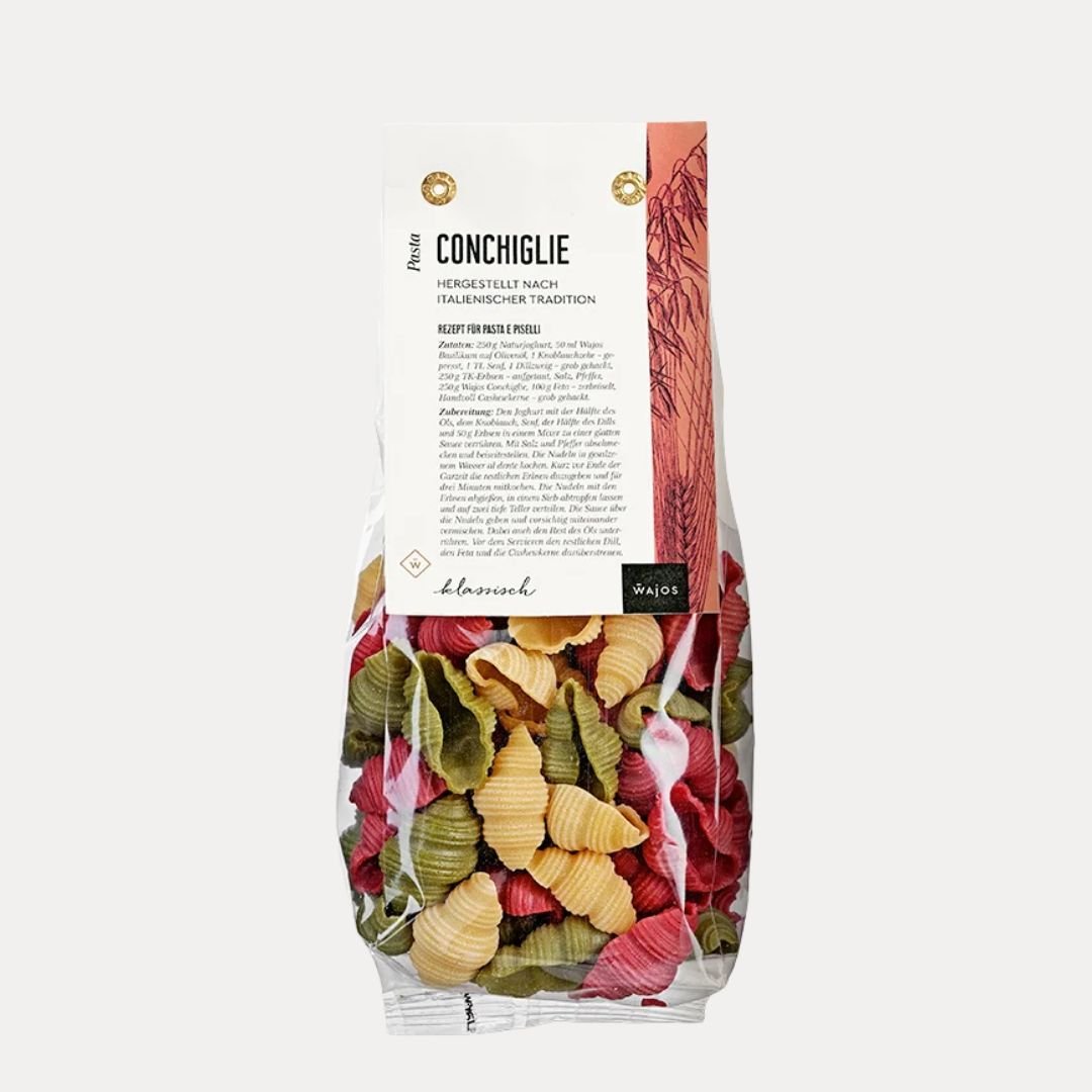 Conchiglie tricolore 250 g - Lutzis Mondkalender - handgemalt aus dem Allgäu