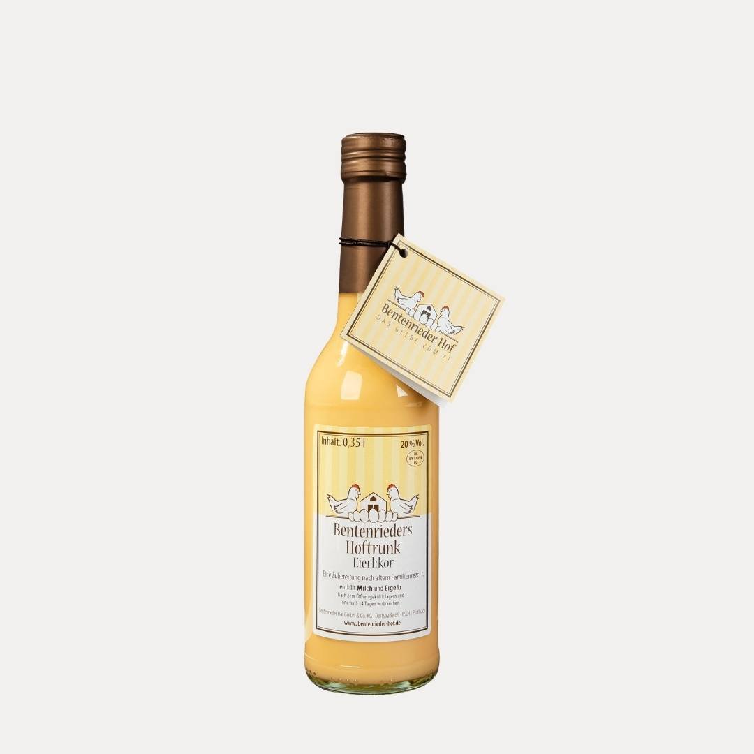 Eierlikör - Hoftrunk 350 ml Alkoholgehalt von 20 % - Lutzis Mondkalender - handgemalt aus dem Allgäu