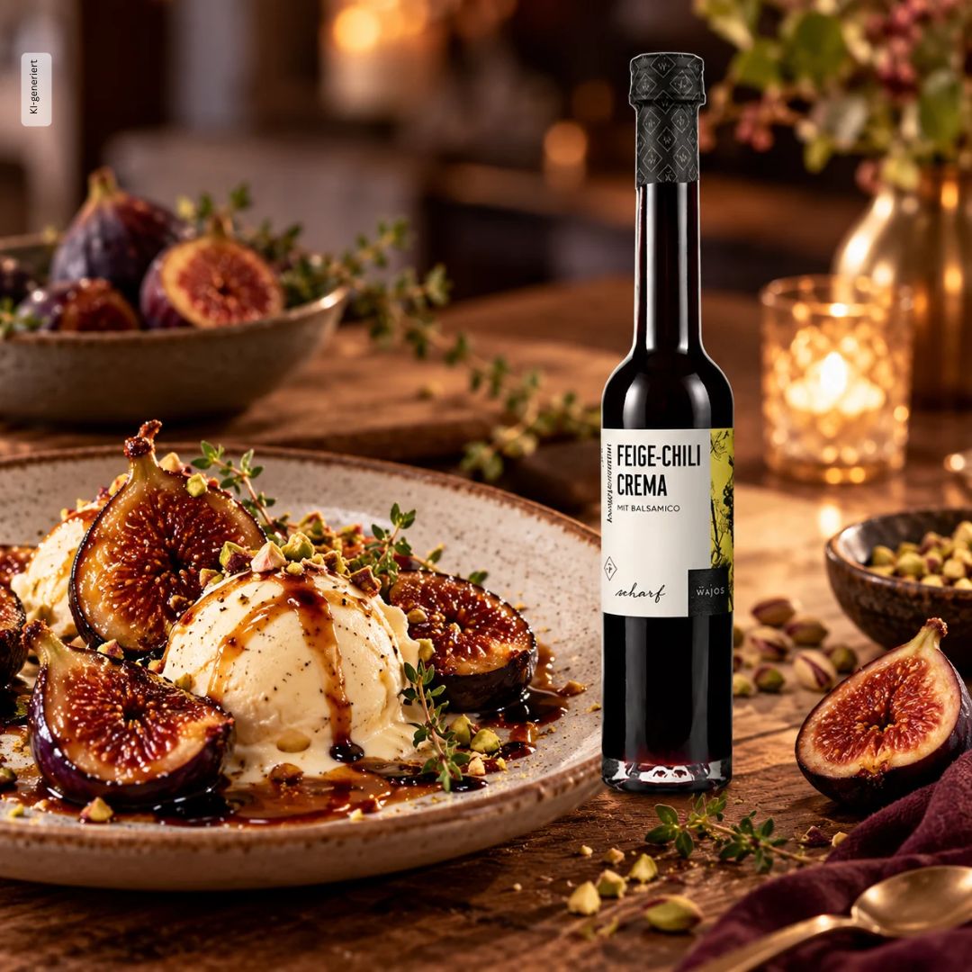 Feige-Chili Crema – Essigzubereitung 100 ml 3 % Säure - Lutzis Mondkalender - handgemalt aus dem Allgäu