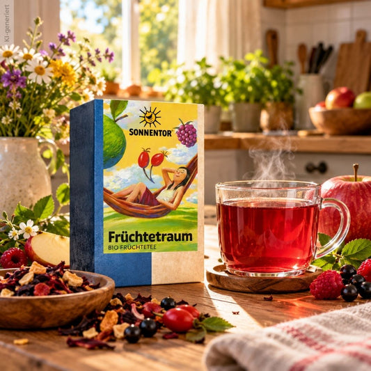 Früchtetraum Tee bio - Lutzis Mondkalender - handgemalt aus dem Allgäu