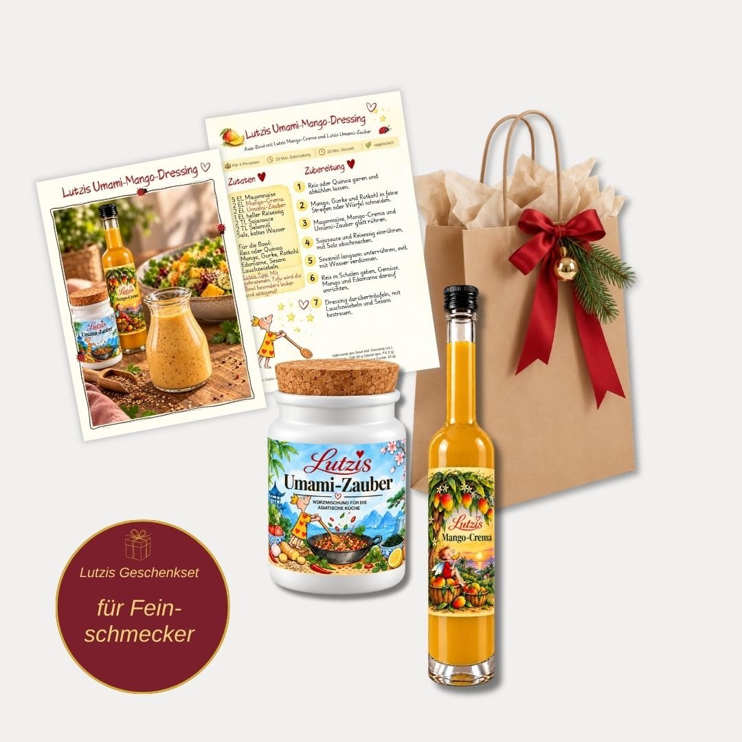 Für Feinschmecker – kleines Geschenk mit Rezeptkarte - Lutzis Mondkalender - handgemalt aus dem Allgäu