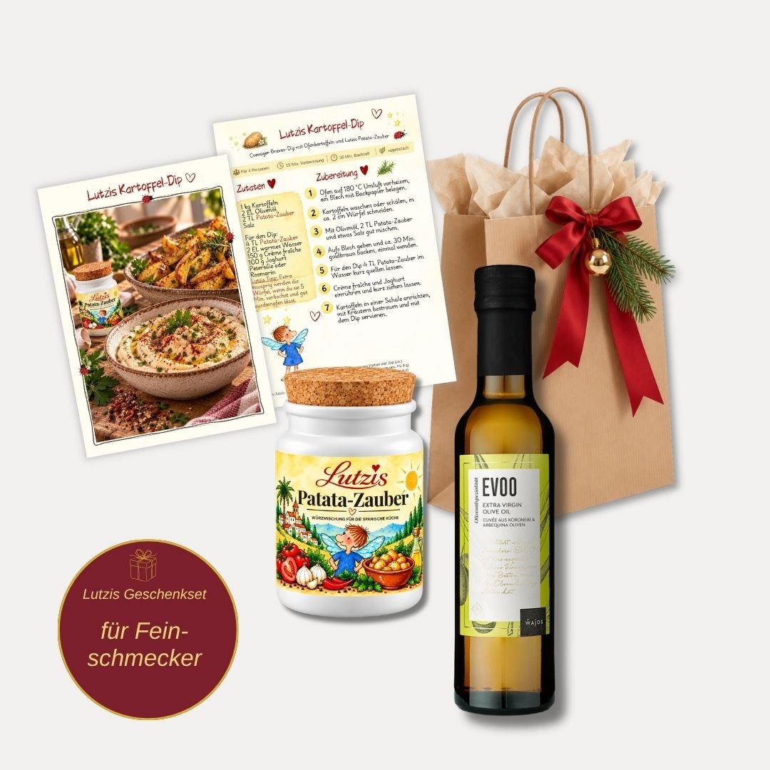 Für Hobbyköche – kleines Geschenk mit Rezeptkarte - Lutzis Mondkalender - handgemalt aus dem Allgäu