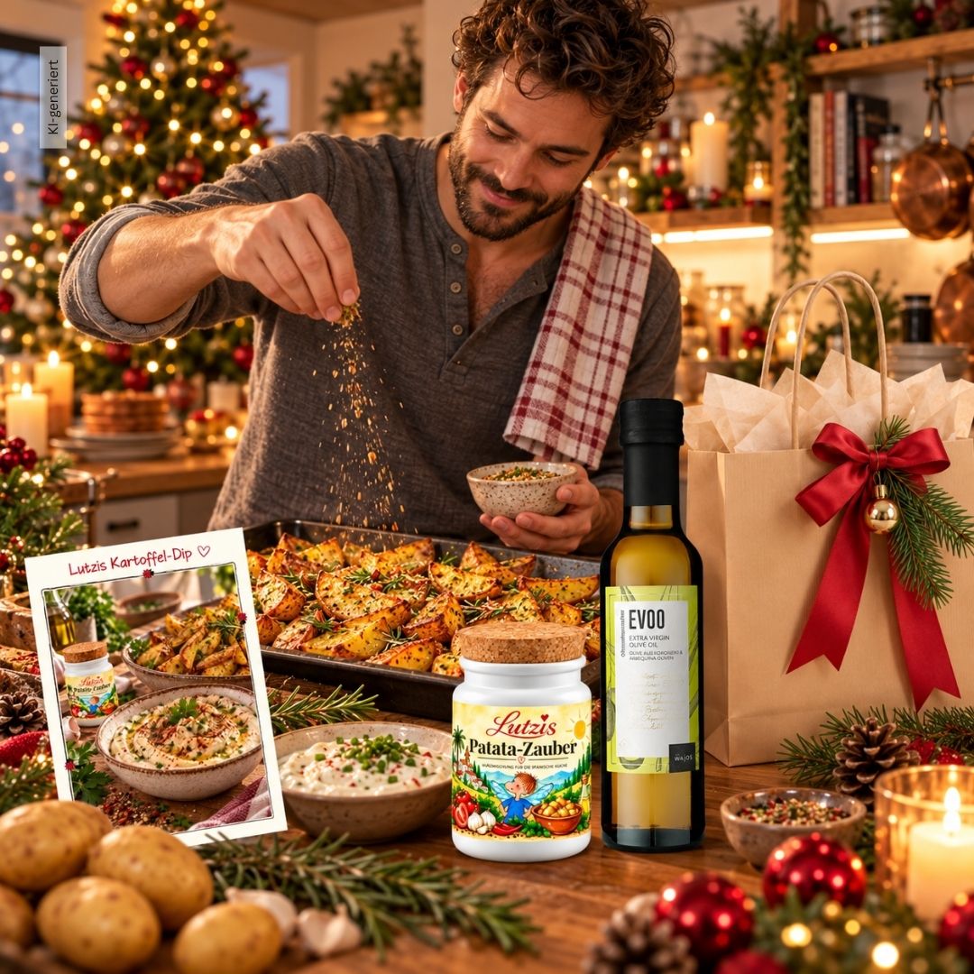Für Hobbyköche – kleines Geschenk mit Rezeptkarte - Lutzis Mondkalender - handgemalt aus dem Allgäu