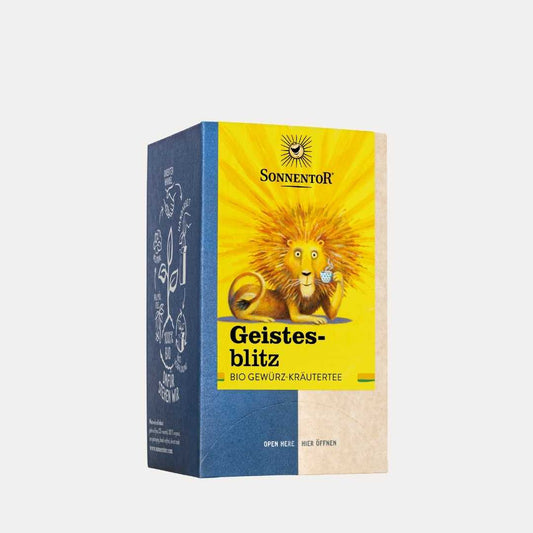 Geistesblitz Tee Bio Gewürz - Kräutermischung mit Vanilleextrakt - Lutzis Mondkalender - handgemalt aus dem Allgäu
