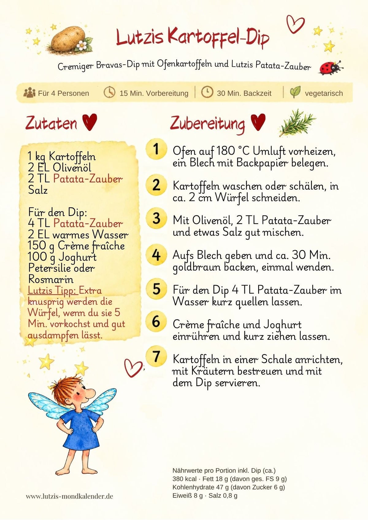 Lutzis Patata-Zauber – Würzmischung 55 g - Lutzis Mondkalender - handgemalt aus dem Allgäu