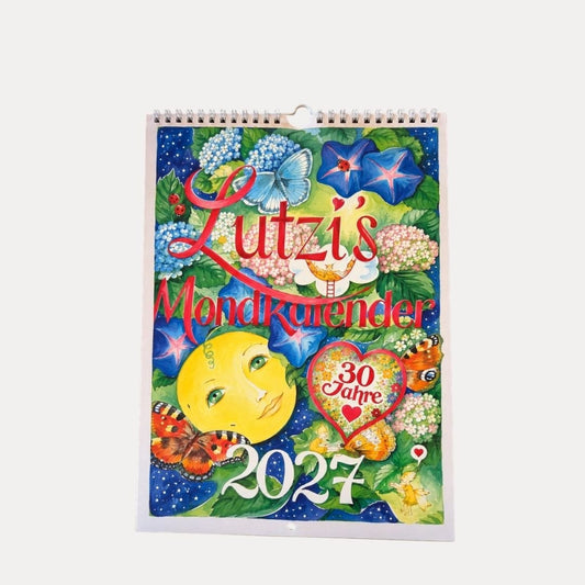 Mondkalender 2027 kurz – handgemalt aus dem Allgäu | Lutzis - Lutzis Mondkalender - handgemalt aus dem Allgäu