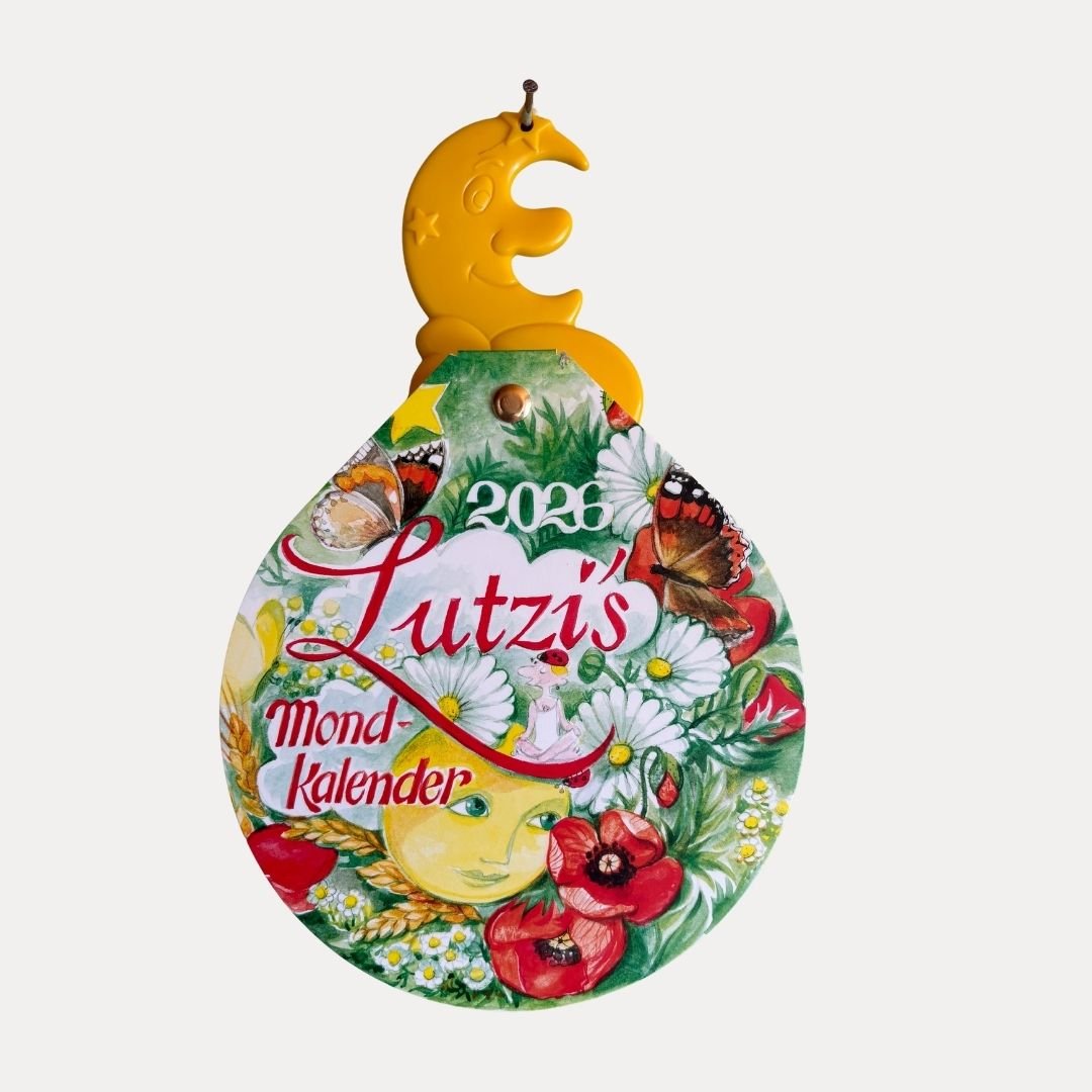 Mondkalender rund 2026 - Lutzis Mondkalender - handgemalt aus dem Allgäu