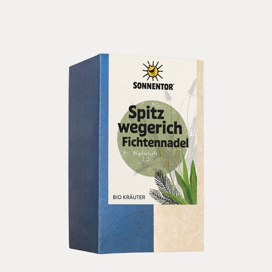 Spitzwegerich-Fichtennadel Kräutertee bio - Lutzis Mondkalender - handgemalt aus dem Allgäu