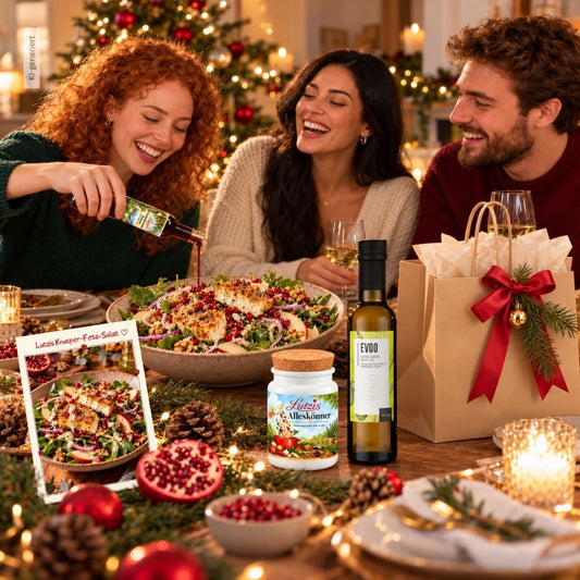 Zeit für Freunde: Wintersalat – Geschenkset mit Rezeptkarte - Lutzis Mondkalender - handgemalt aus dem Allgäu