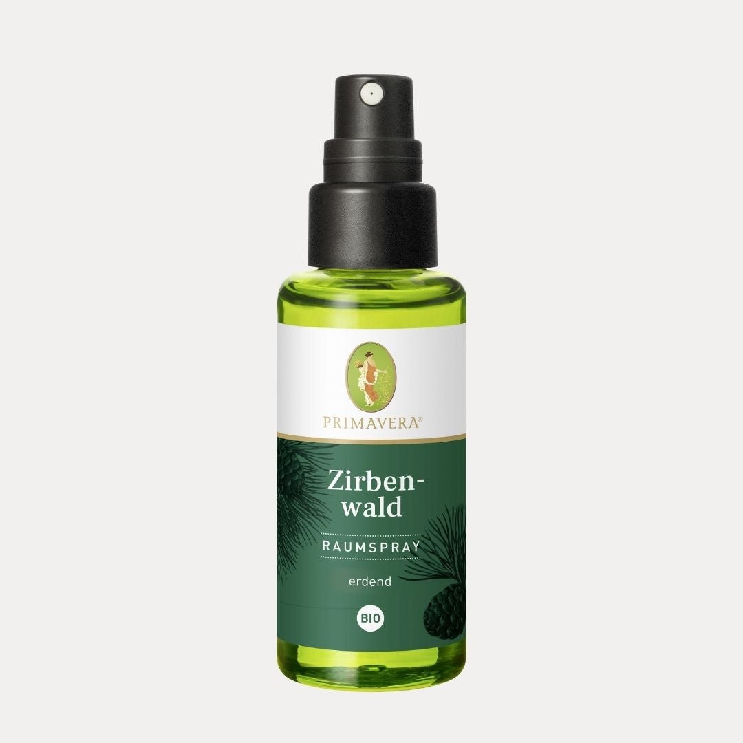 Zirbenwald Raumspray bio 50 ml - Lutzis Mondkalender - handgemalt aus dem Allgäu