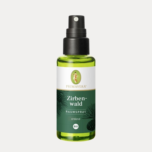 Zirbenwald Raumspray bio 50 ml - Lutzis Mondkalender - handgemalt aus dem Allgäu